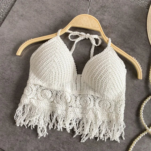Sexy Boho Crochet Top – Knit Backless Crop Tank