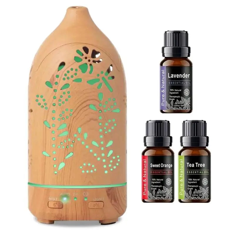 Aromatherapy Diffuser with 7 Color LED Lights - The Perfect Gift Idea for Home, Office, or Spa, Features Auto Shut-Off and Whispe