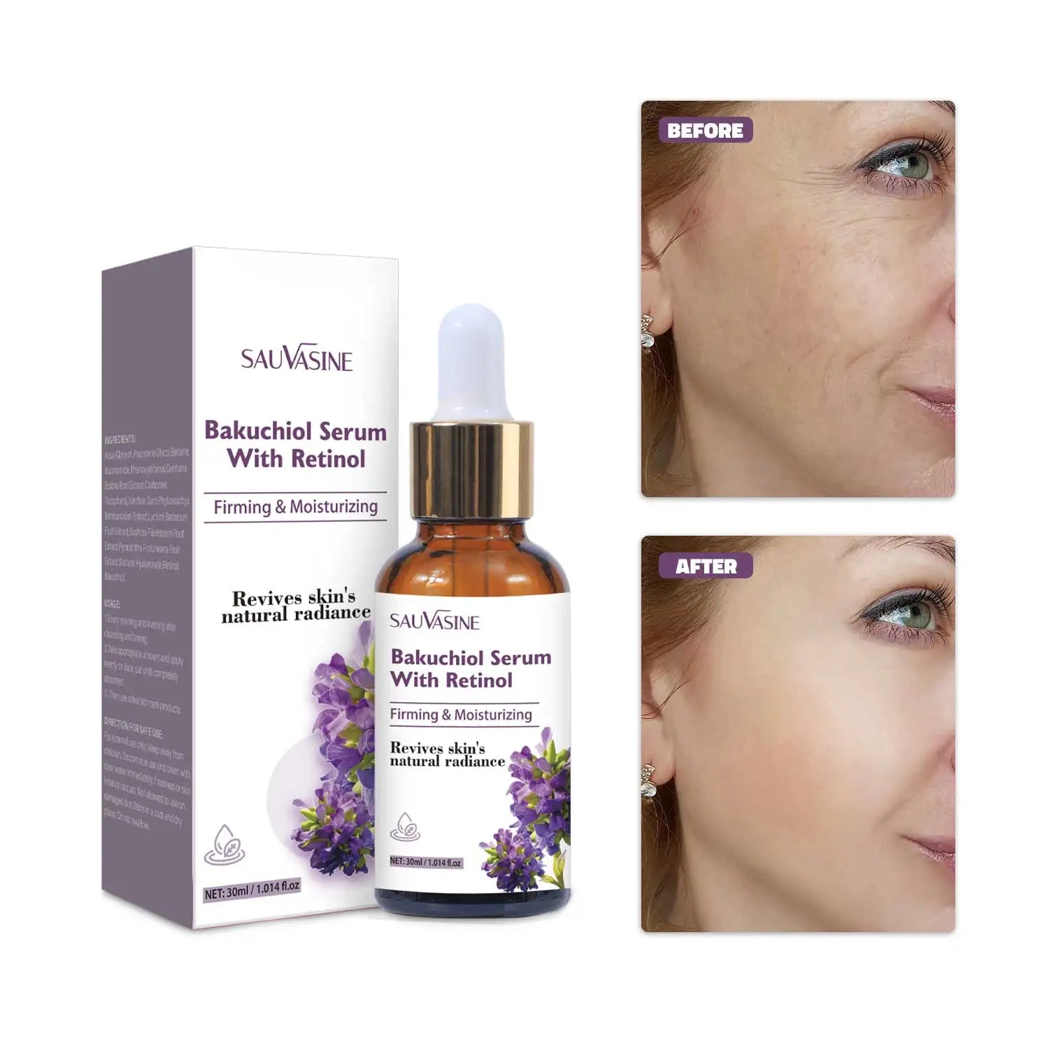 30ml Bakuchiol & Retinol Serum – Moisturizing, Firming, Anti-Aging for Women